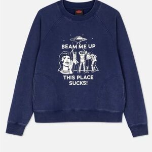 NEW Stranger Things beam me up this place sucks sweatshirt WITH POCKETS!